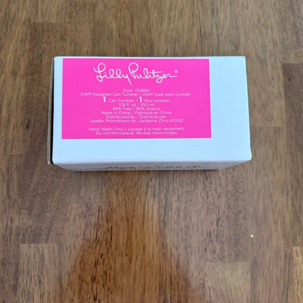 NWT Lilly Pulitzer Insulated Can Tumbler 11.8 oz Flock Full of Fun
